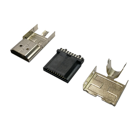 HDMI-A-M36 B款短体 带卡点加锡型 27.5长上下盖-5带翅